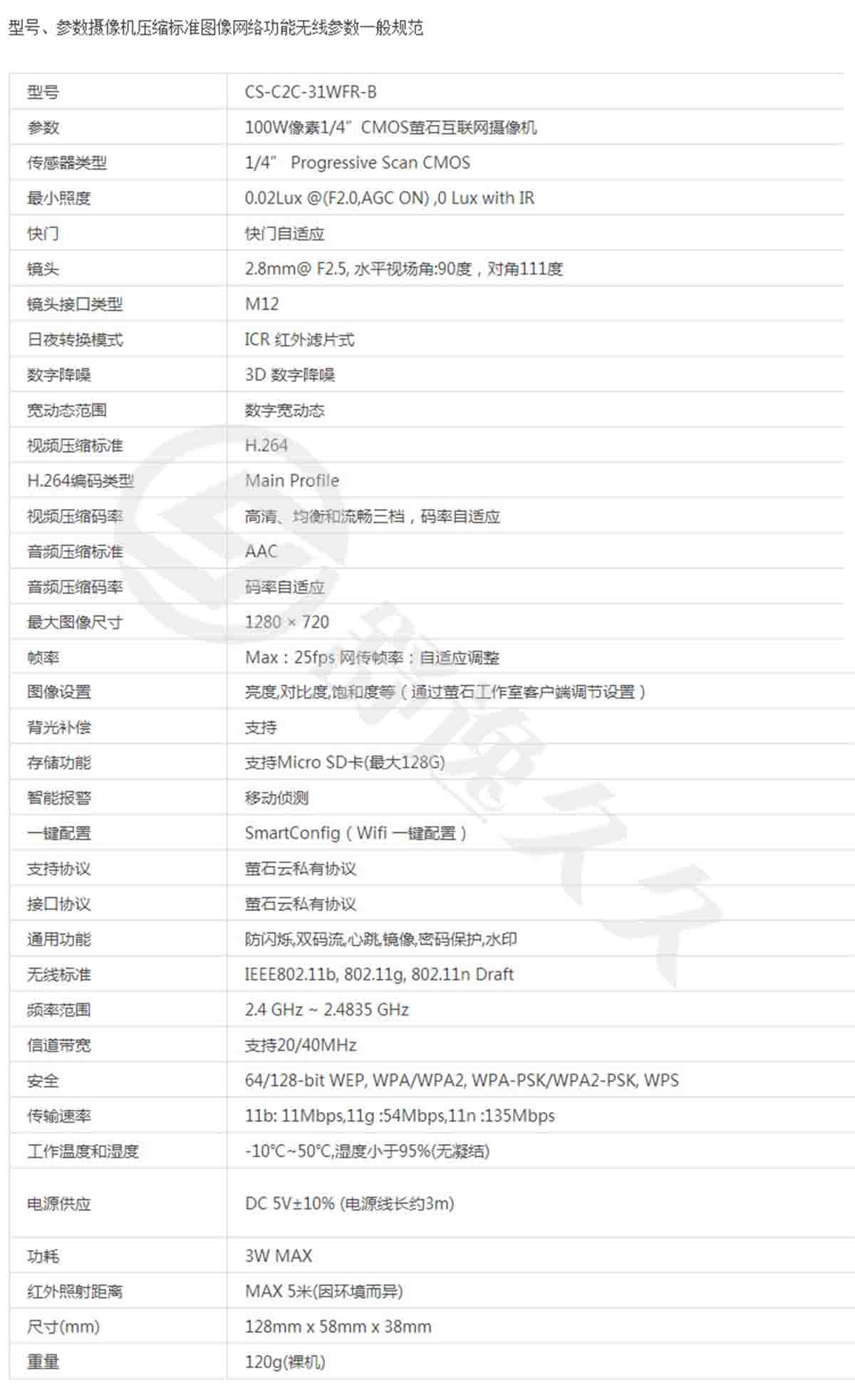 螢石（EZVIZ） C2C高清夜視版 攝像頭 無線智能網(wǎng)絡(luò)攝像機(jī) wifi遠(yuǎn)程監(jiān)控防盜家居攝像頭